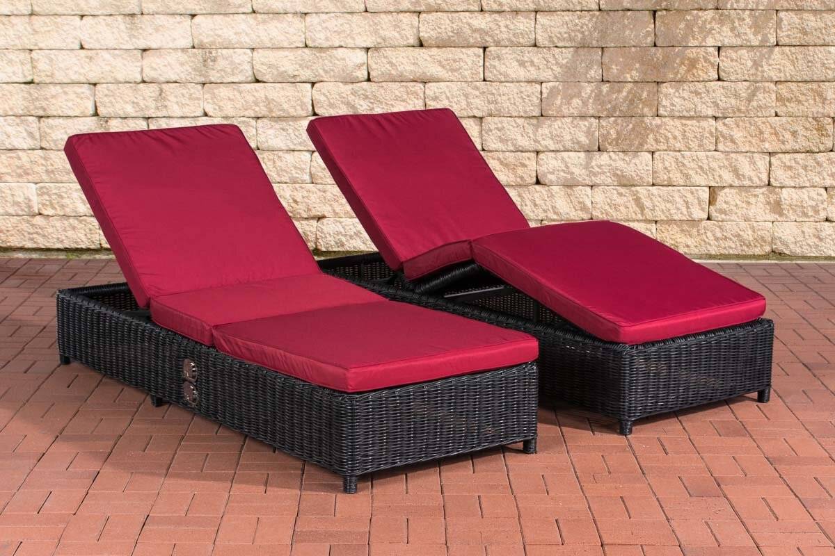Set Sonnenliegen Imola Rubinrot schwarz-0