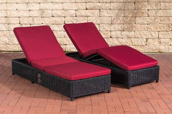 Set Sonnenliegen Imola Rubinrot schwarz
