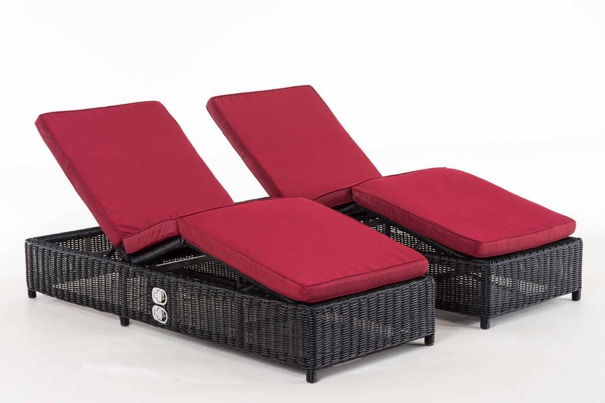 Set Sonnenliegen Imola Rubinrot schwarz-1