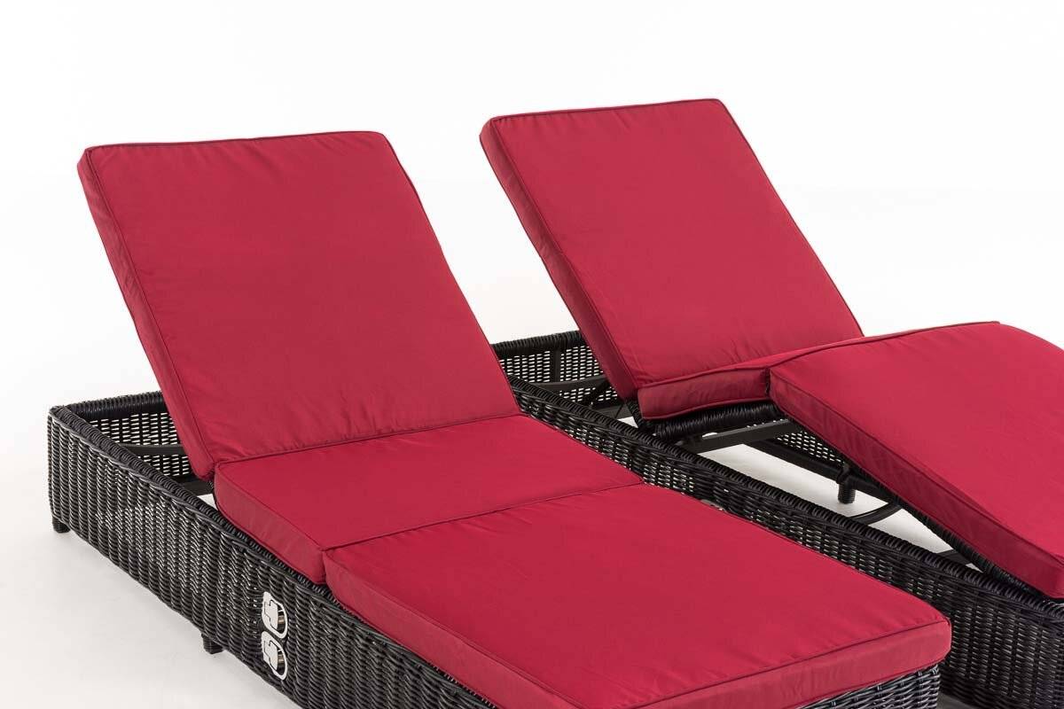 Set Sonnenliegen Imola Rubinrot schwarz-3