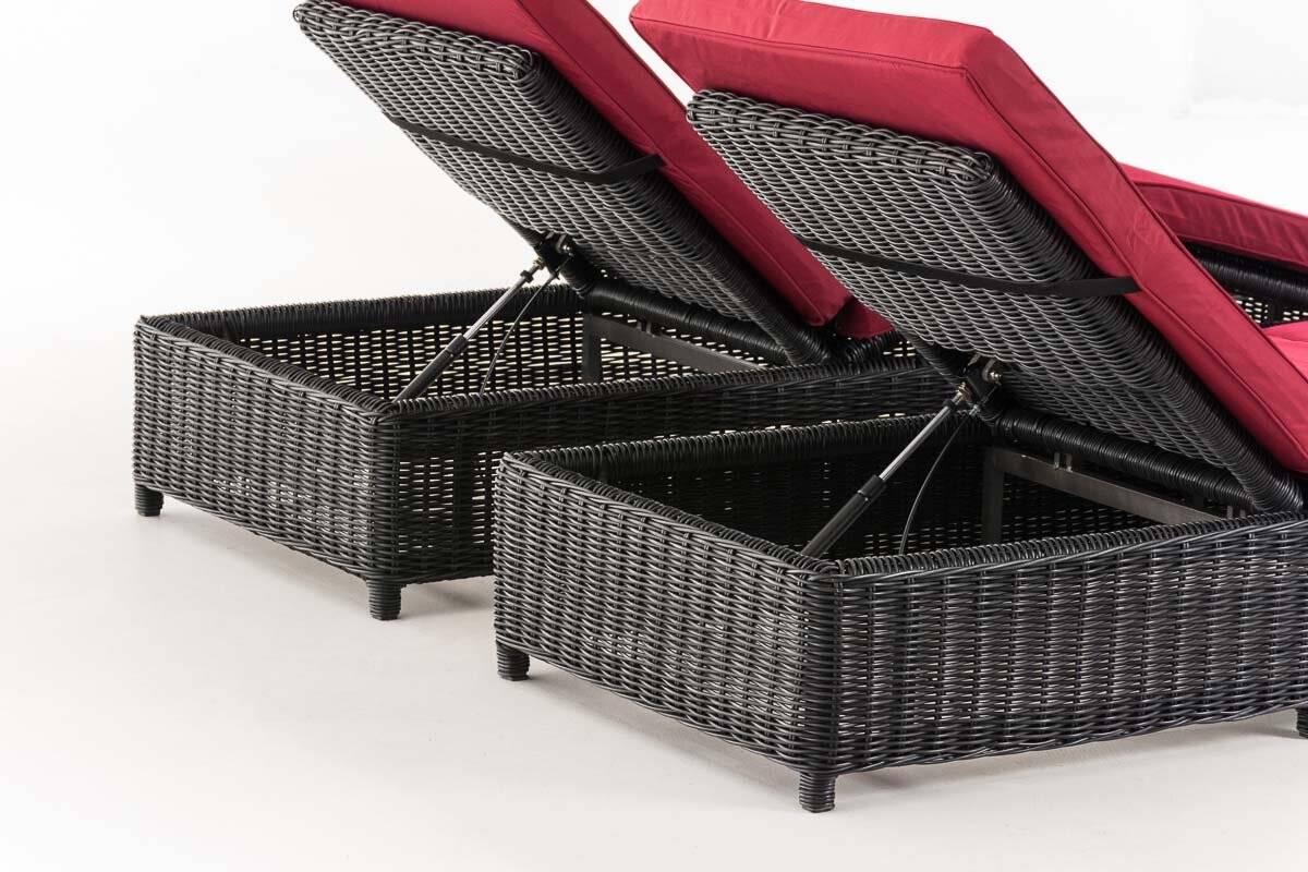 Set Sonnenliegen Imola Rubinrot schwarz-4