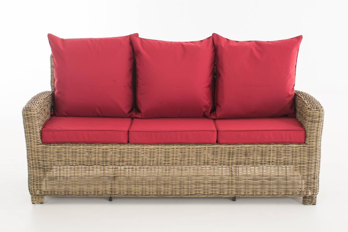 Sofa 3er Fisolo Rubinrot 5mm natura-1