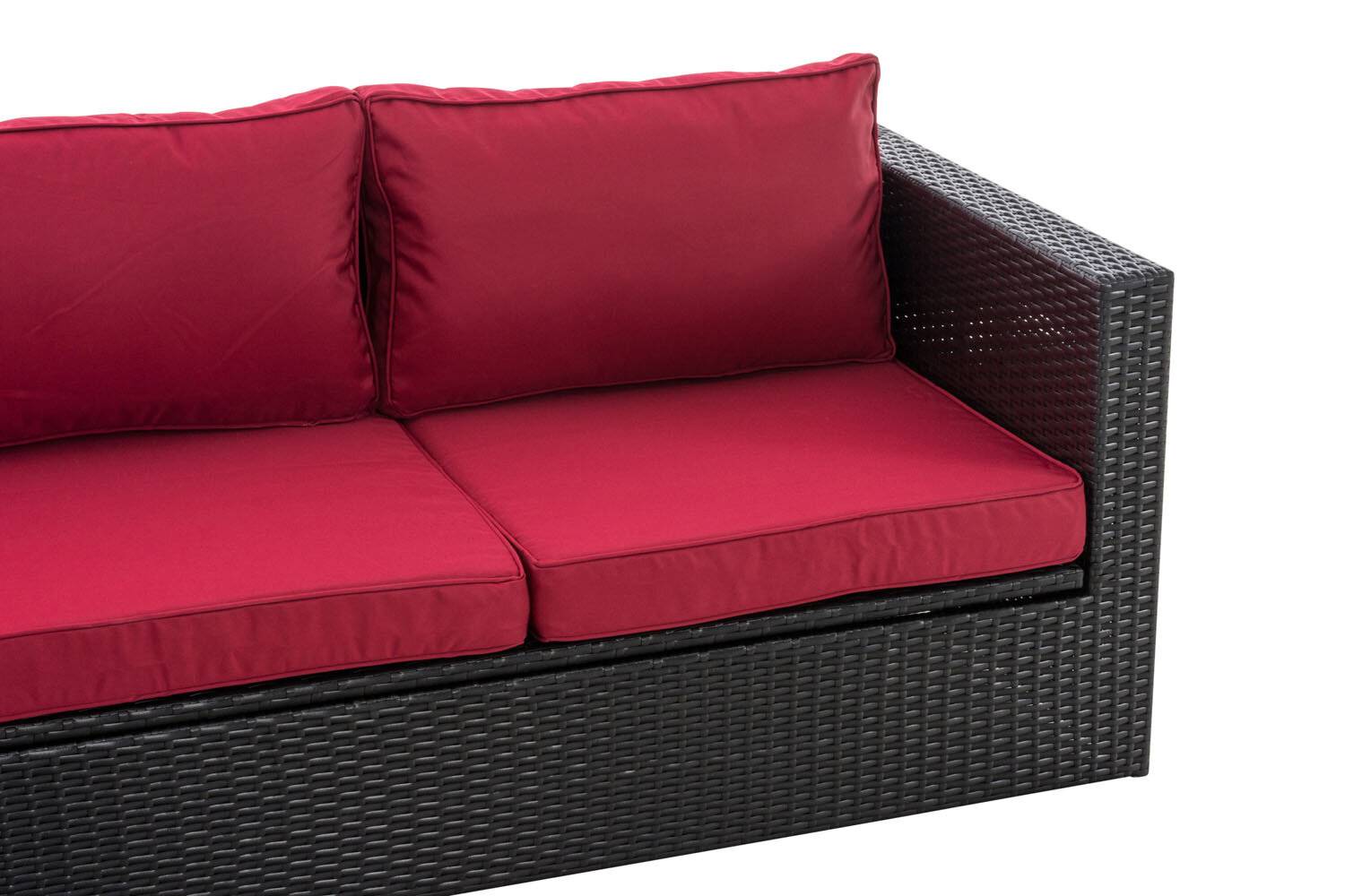 Ecksofa Tibera rubinrot schwarz-3