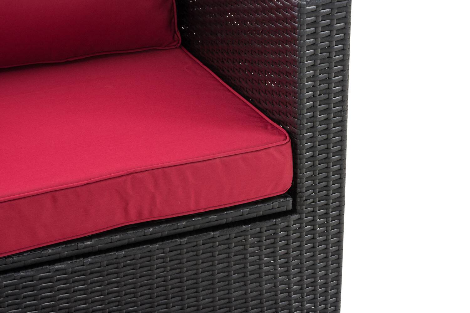 Ecksofa Tibera rubinrot schwarz-4