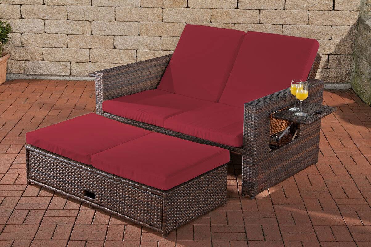 Sofa Ancona Rubinrot braun-meliert