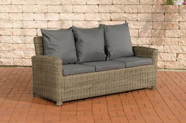 Sofa 3er Fisolo Eisengrau 5mm natura