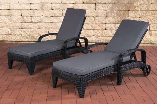 Set Sonnenliegen Luini Eisengrau schwarz