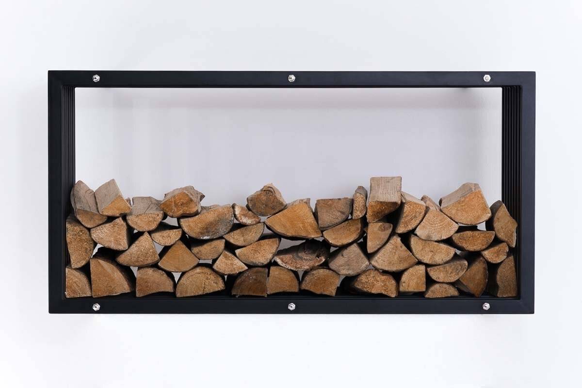 Kaminholzständer Irving Wand 40x50x100 cm schwarz-matt-1