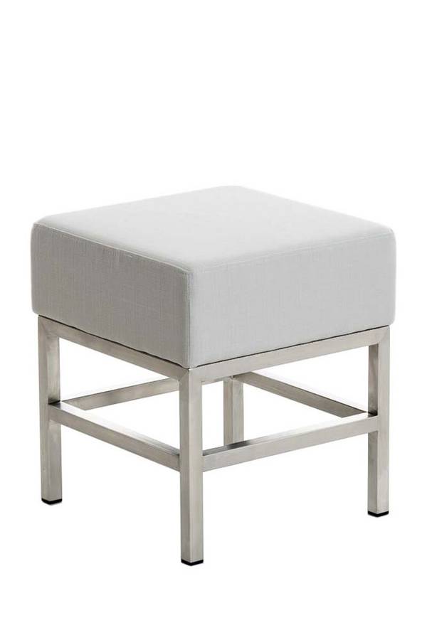 Hocker Tulip Stoff weiß
