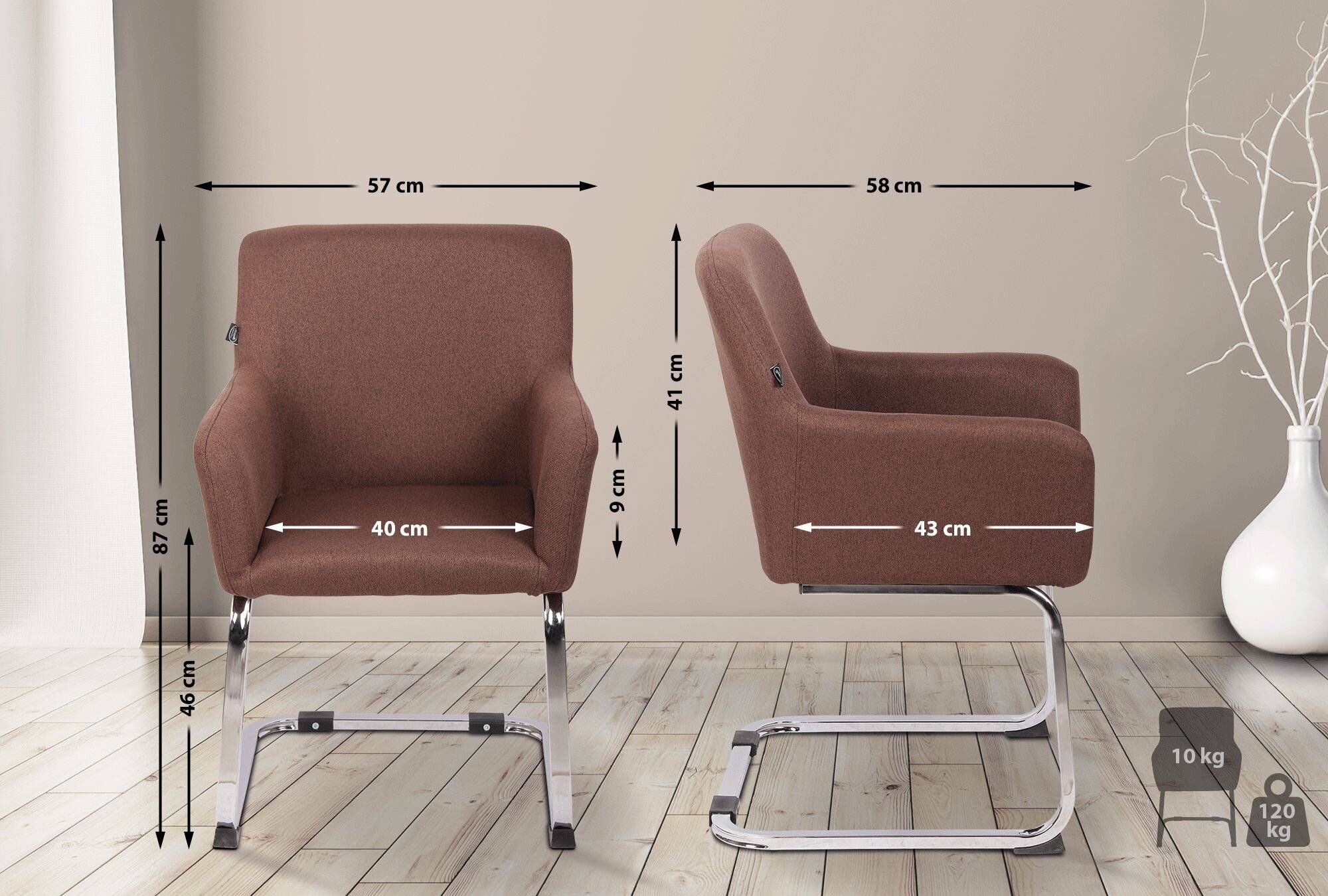 Stuhl Puka Stoff braun-1