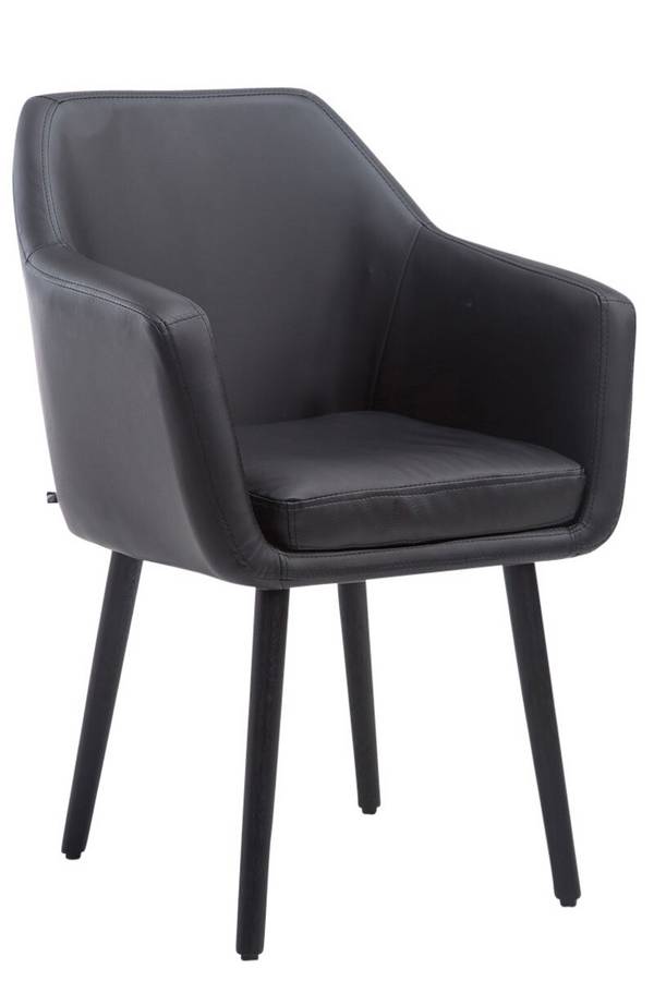 Besucherstuhl Utrecht Kunstleder schwarz schwarz