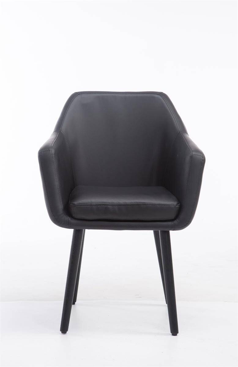 Besucherstuhl Utrecht Kunstleder schwarz schwarz-1