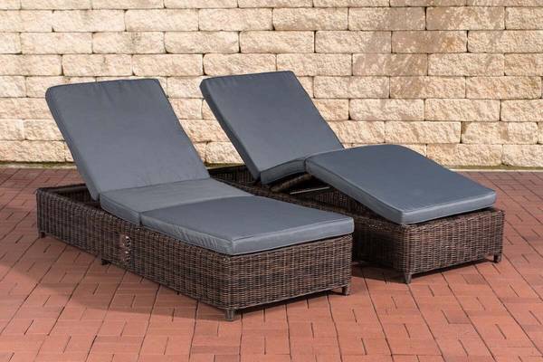 Set Sonnenliegen Imola Eisengrau braun-meliert