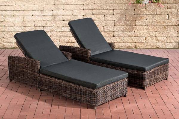 Set Sonnenliegen Massa Anthrazit braun-meliert