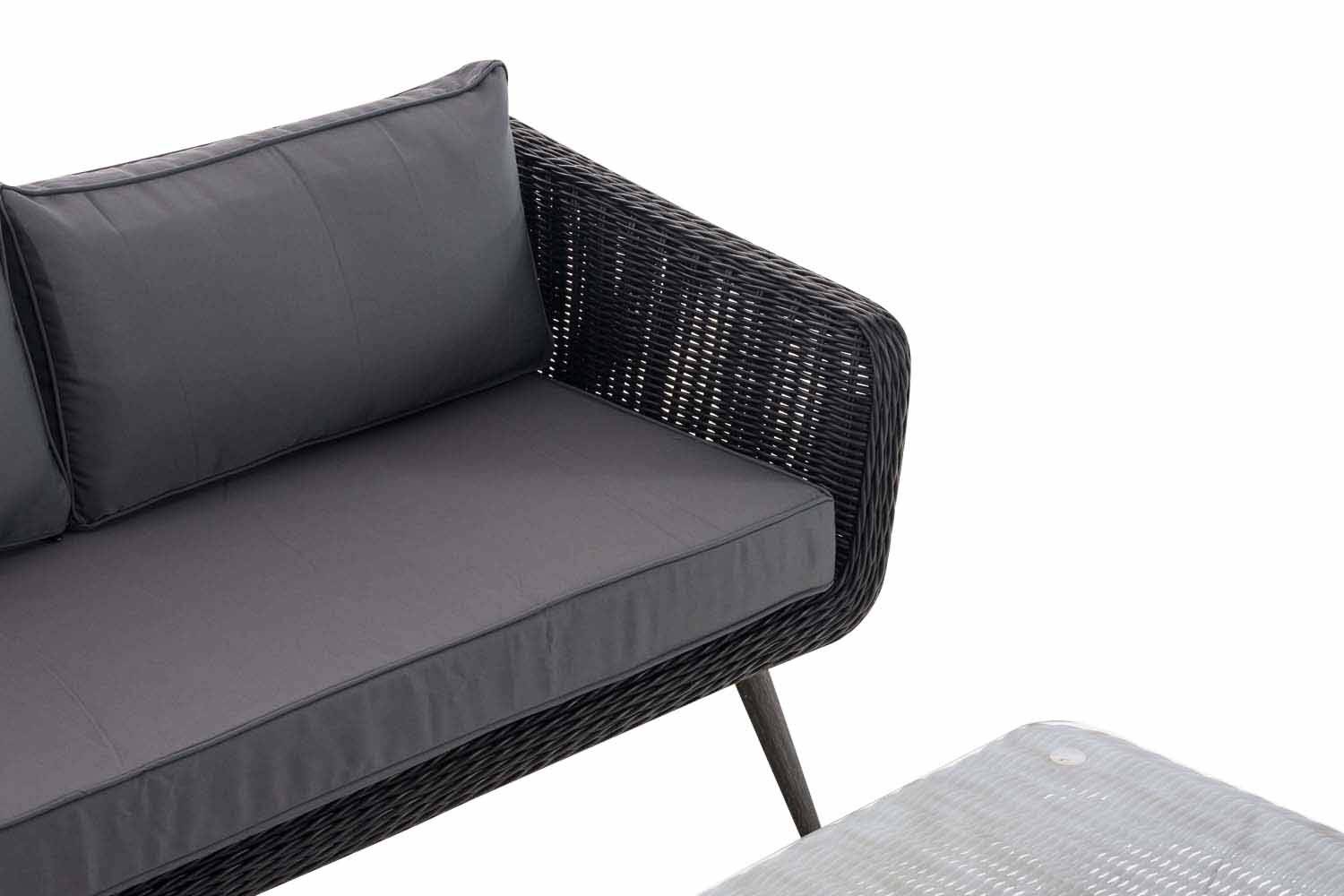 Eck-Loungeset Skara Rundrattan schwarz 40 cm (Dunkelgrau) eisengrau-3