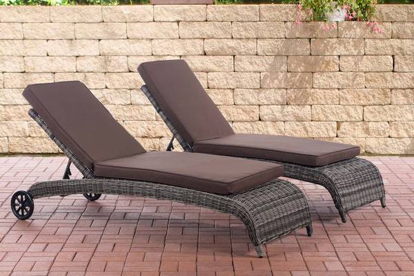 Set Sonnenliegen Asti Terrabraun grau-meliert