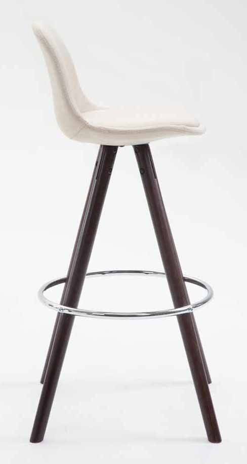 2er Set Barhocker Franklin Stoff rund cappuccino (eiche) creme-2