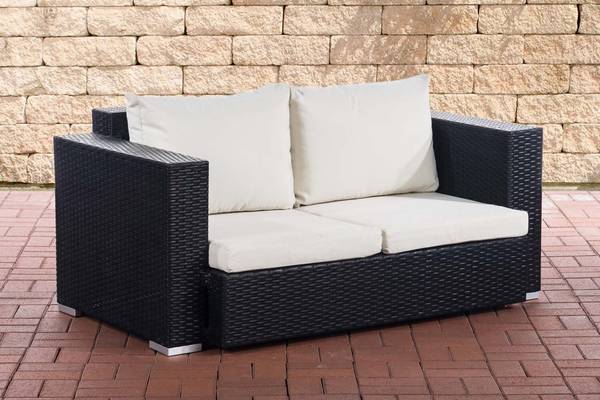 2er Sofa Provence / Sunset Cremeweiß schwarz