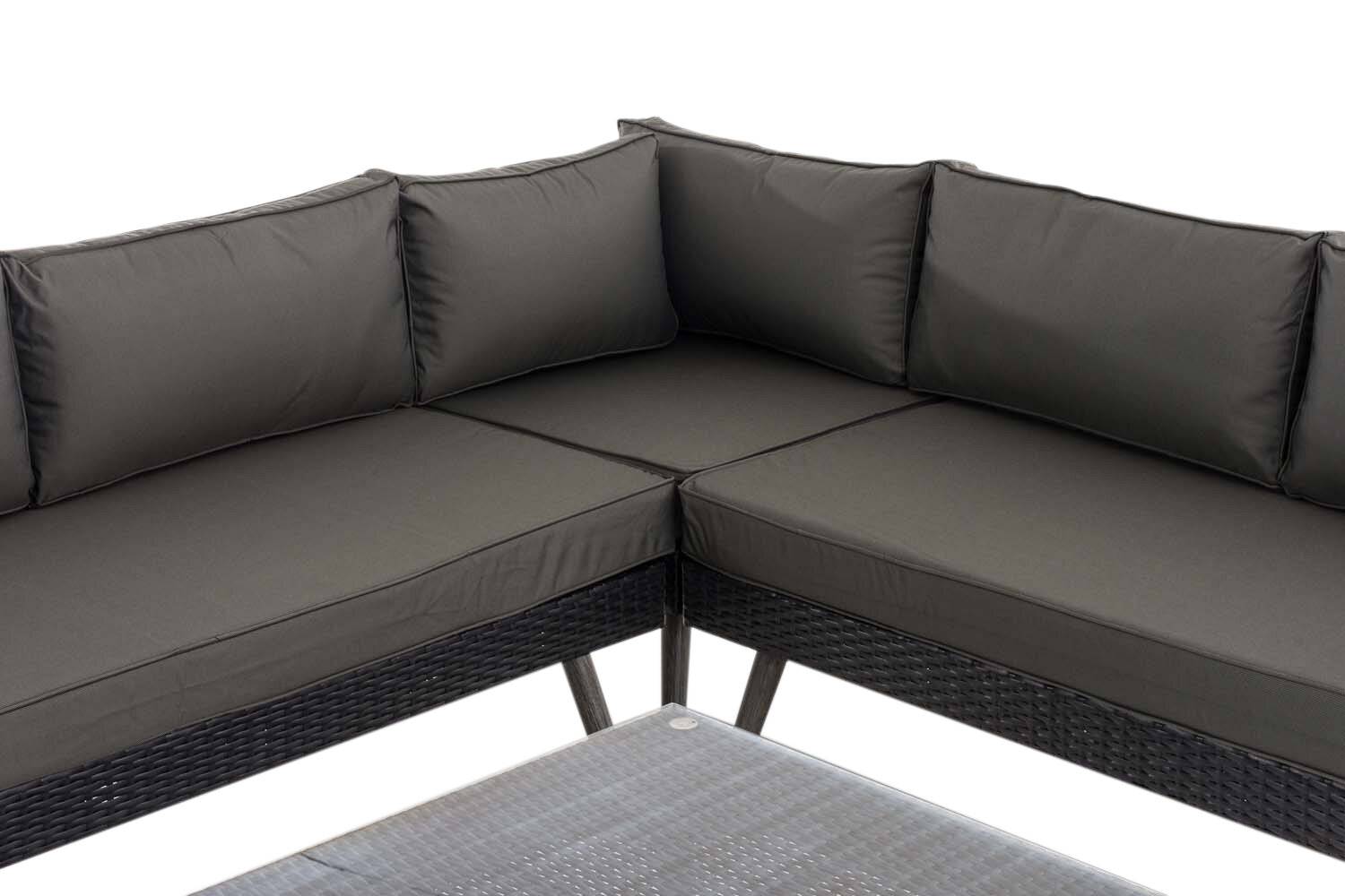 Eck-Loungeset Molde Flachrattan schwarz 45 cm (Dunkelgrau) anthrazit-3