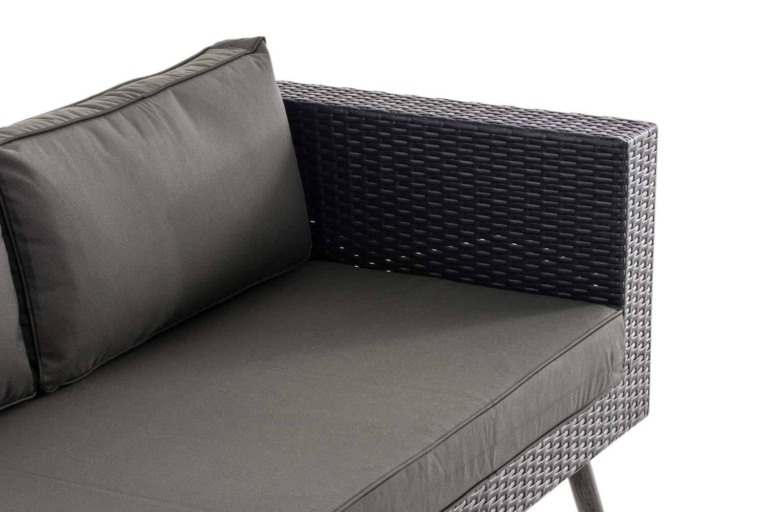 Eck-Loungeset Molde Flachrattan schwarz 45 cm (Dunkelgrau) anthrazit-4