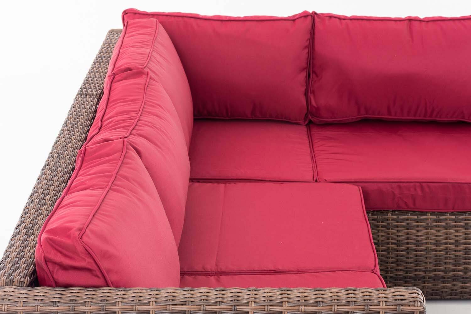 Ecksofa-Garnitur Liberi 5mm Rubinrot braun-meliert-2