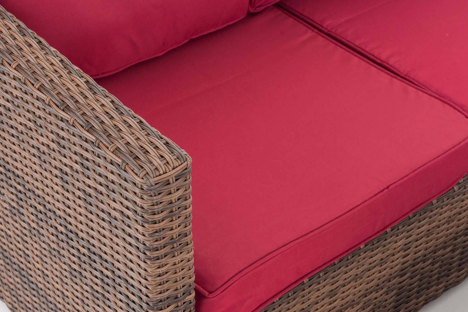 Ecksofa-Garnitur Liberi 5mm Rubinrot braun-meliert-3