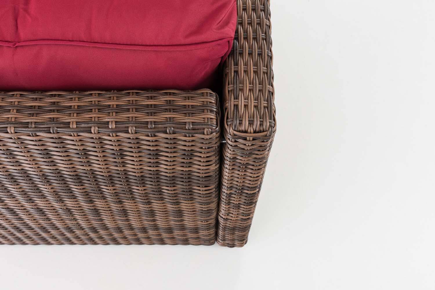 Ecksofa-Garnitur Liberi 5mm Rubinrot braun-meliert-4