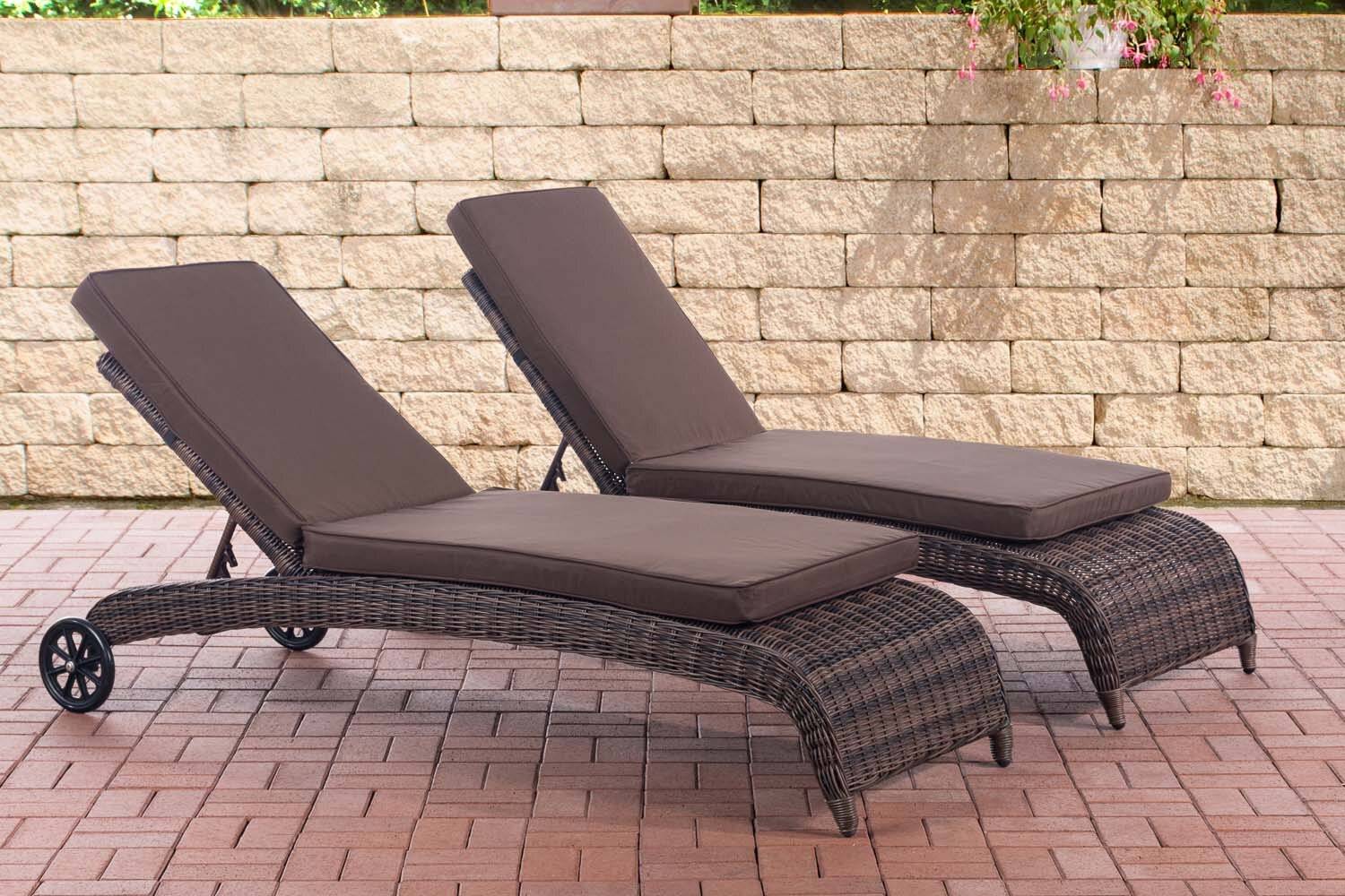 Set Sonnenliegen Asti Terrabraun braun-meliert-0