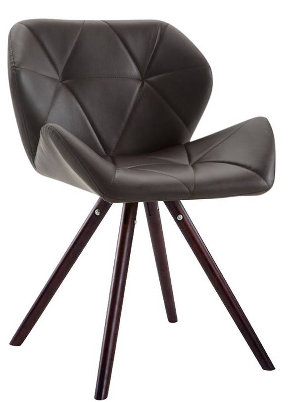 Besucherstuhl Tyler Kunstleder Cappuccino Rund braun