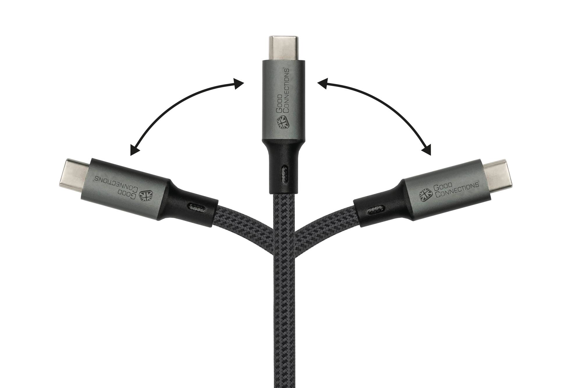 USB 4.0 Gen. 2x2 Kabel (20GBit/s, 100W, 8K@30Hz), USB-C™ Stecker an USB-C™ Stecker, anthrazit, 0,5m, Good Connections®-4