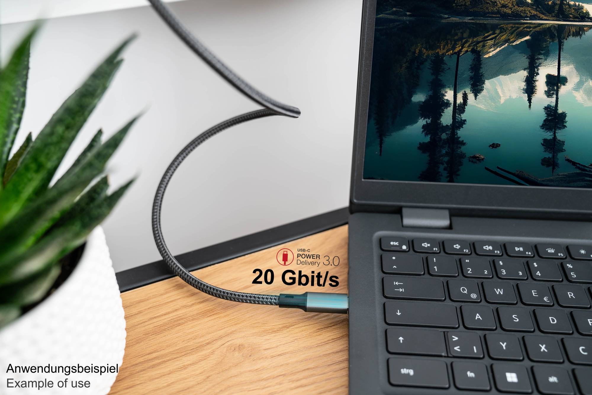 USB 4.0 Gen. 2x2 Kabel (20GBit/s, 100W, 8K@30Hz), USB-C™ Stecker an USB-C™ Stecker, anthrazit, 0,5m, Good Connections®-6