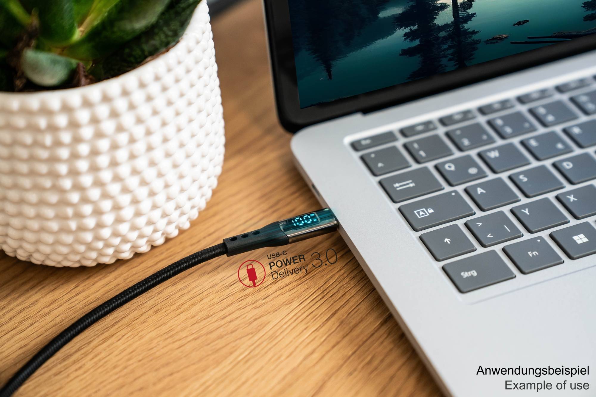 Good Connections USB 2.0 Lade- und Datenkabel 100W mit Digitalanzeige USB-C Stec-2