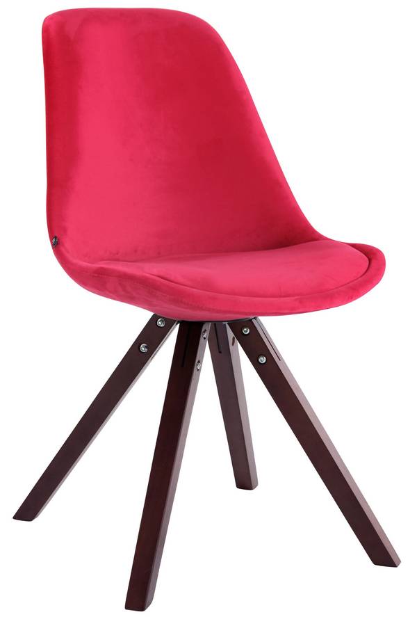 Besucherstuhl Toulouse Samt Square cappuccino (eiche) rot