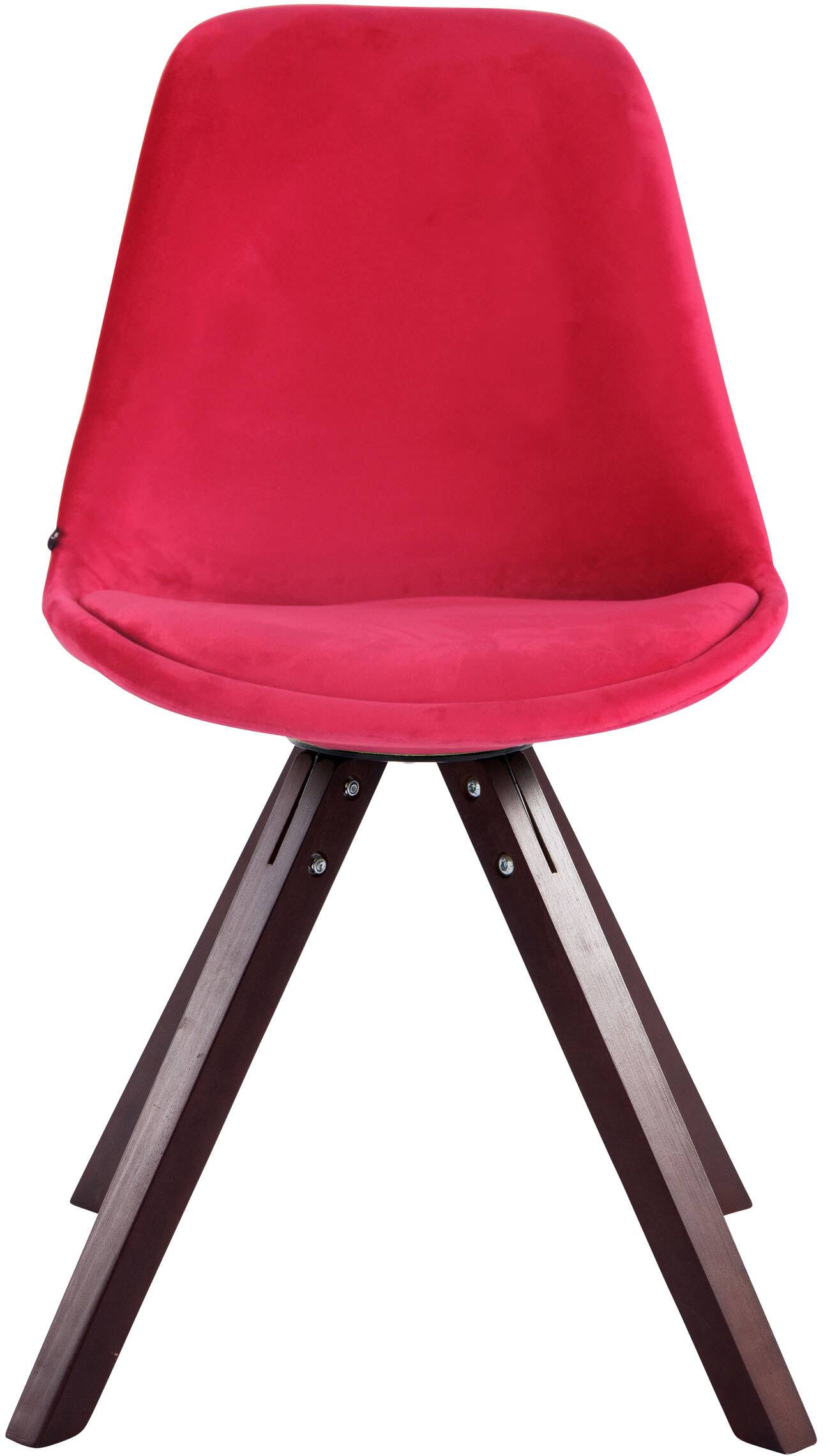 Besucherstuhl Toulouse Samt Square cappuccino (eiche) rot-1