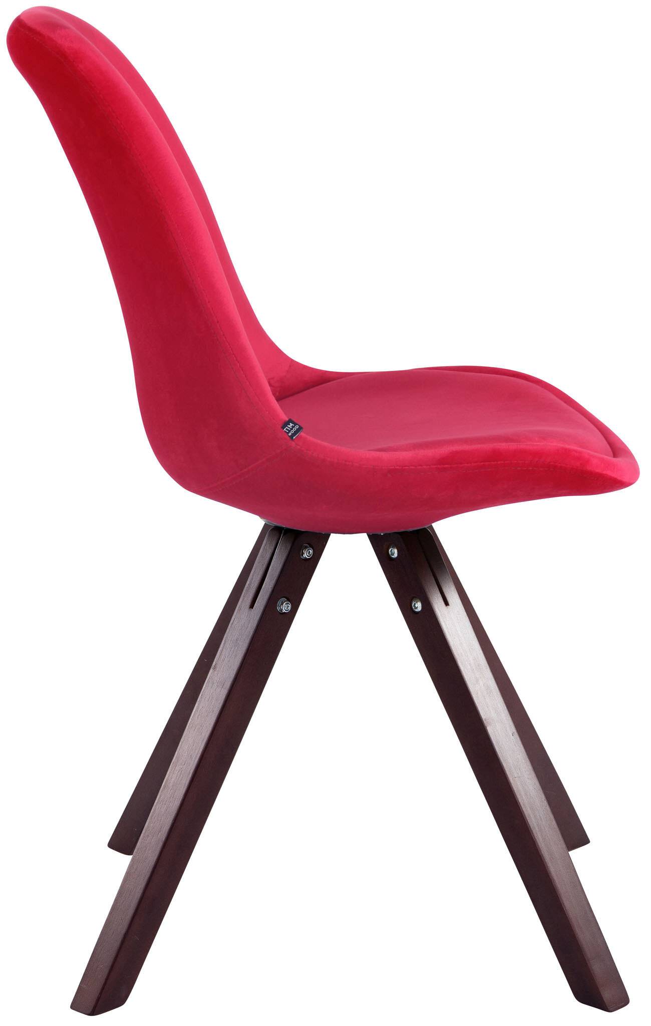 Besucherstuhl Toulouse Samt Square cappuccino (eiche) rot-2