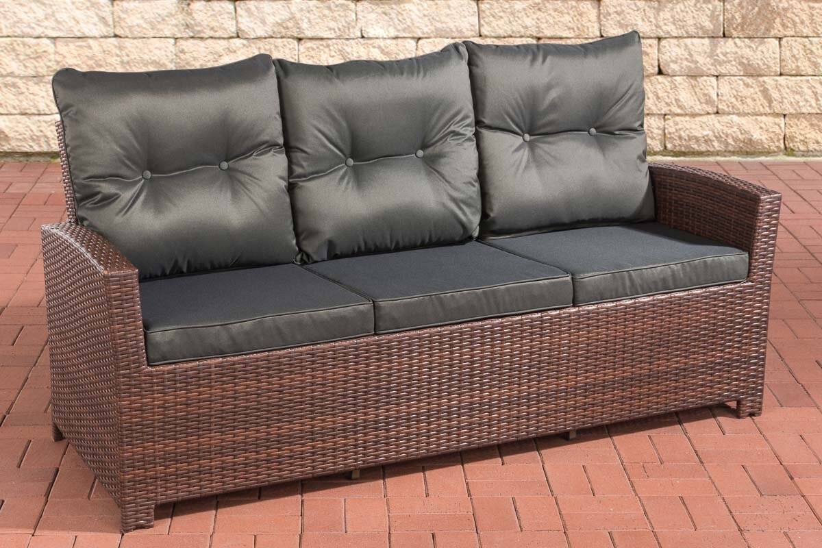 Sofa 3er Fisolo Anthrazit braun-meliert