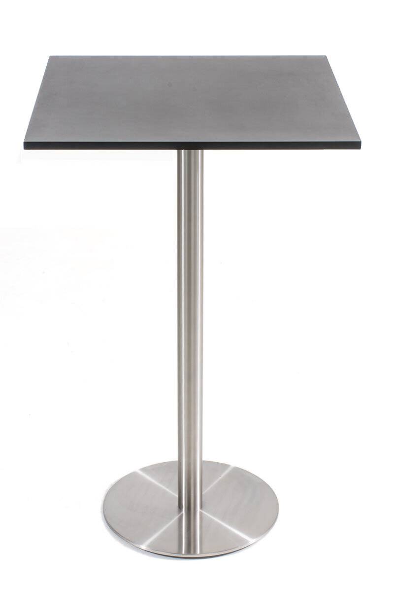 Stehtisch Vitral 70x70 H:110 Edelstahl schwarz-matt
