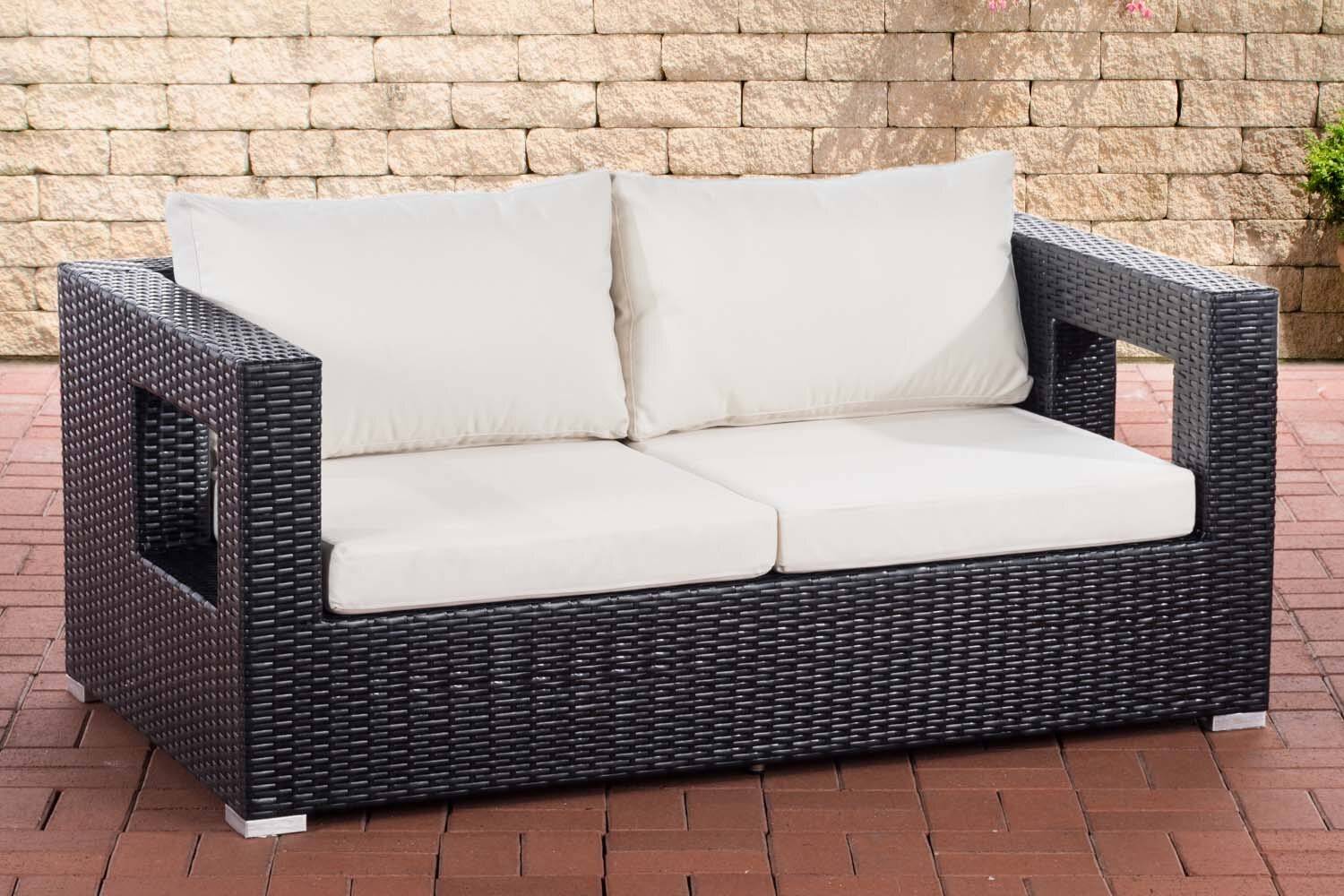 2er Sofa Honolulu Flachrattan schwarz-0