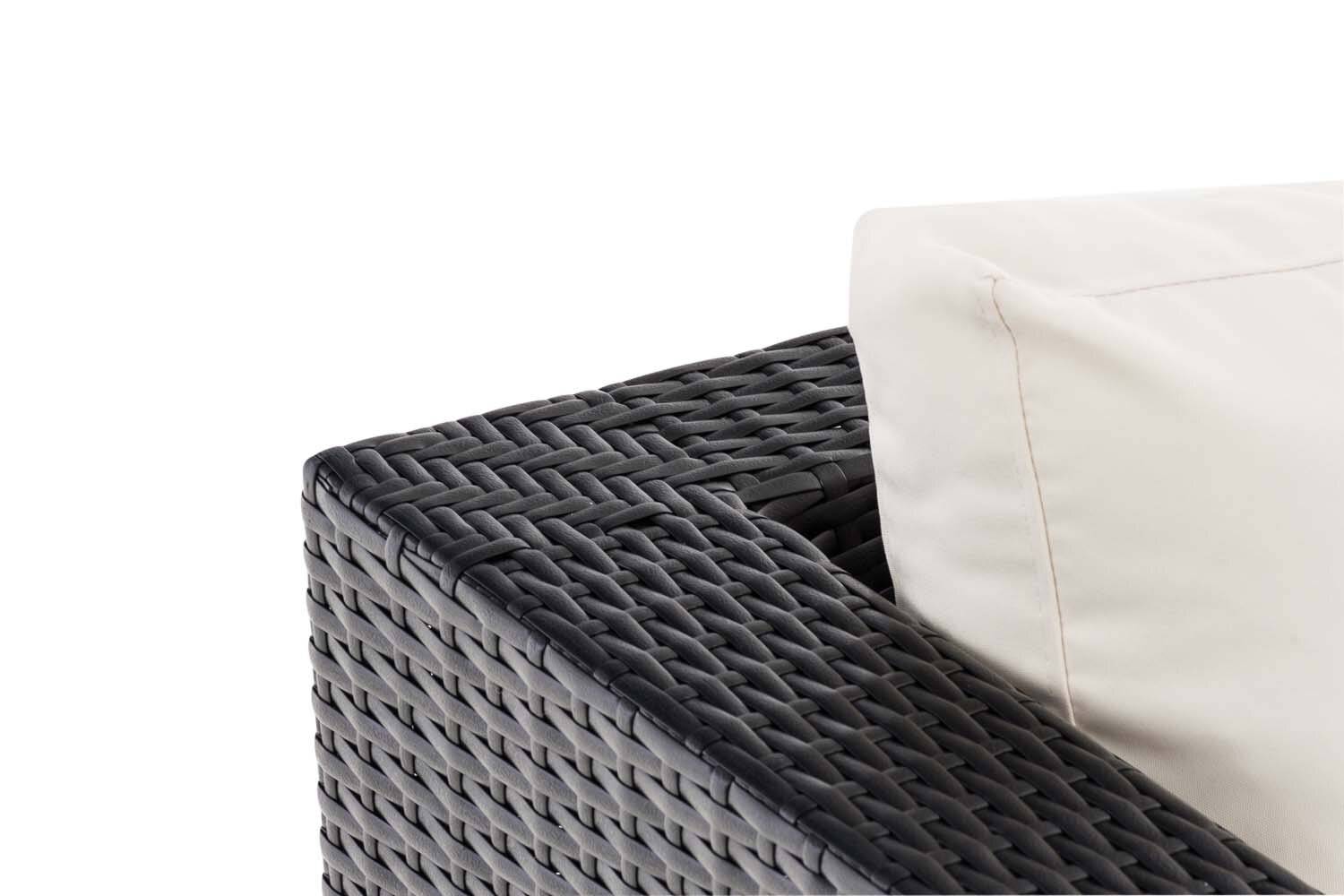 2er Sofa Honolulu Flachrattan schwarz-3