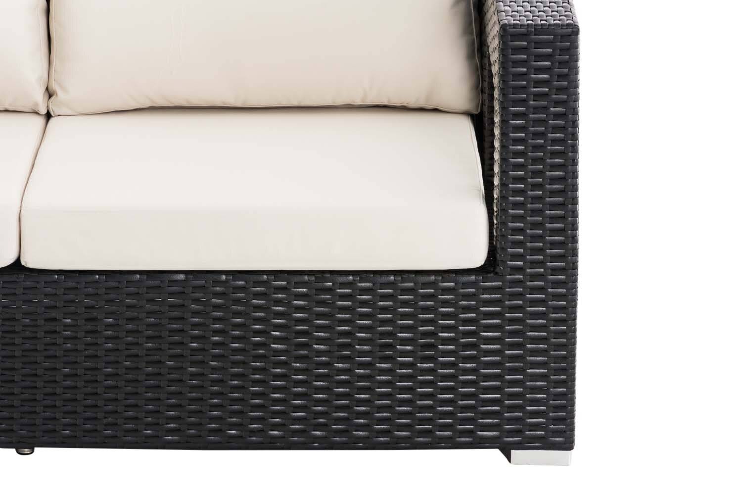 2er Sofa Honolulu Flachrattan schwarz-4