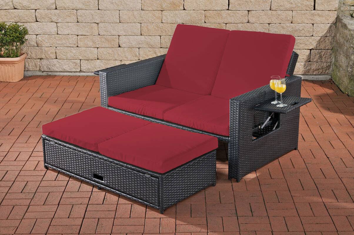 Sofa Ancona Rubinrot schwarz-0