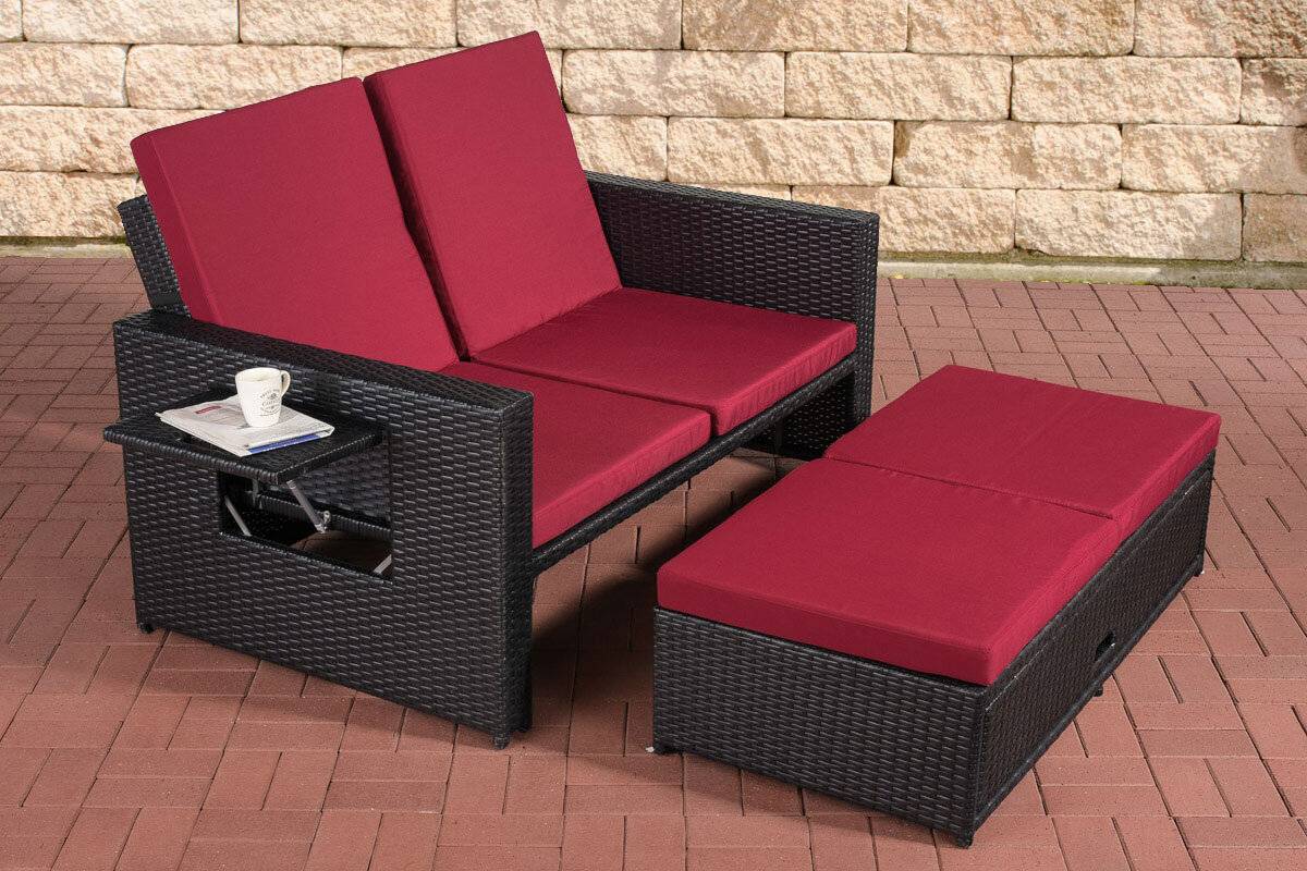 Sofa Ancona Rubinrot schwarz-1
