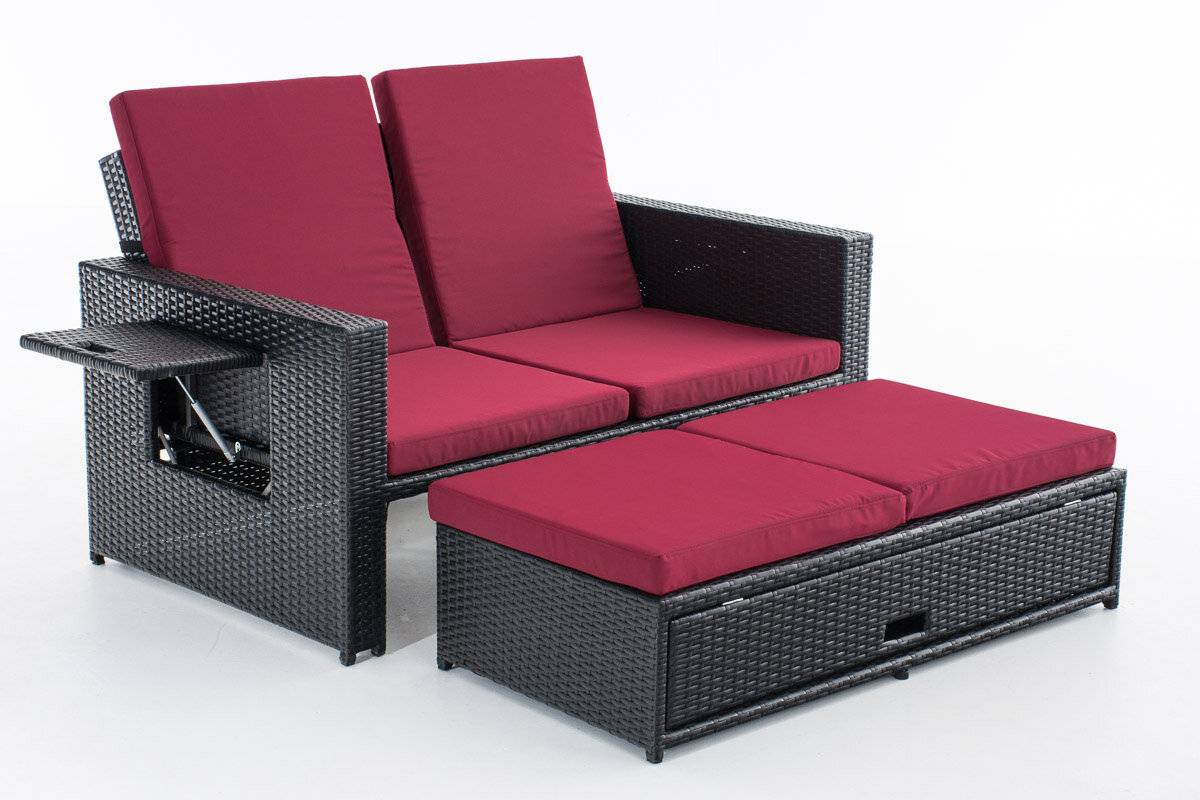 Sofa Ancona Rubinrot schwarz-2