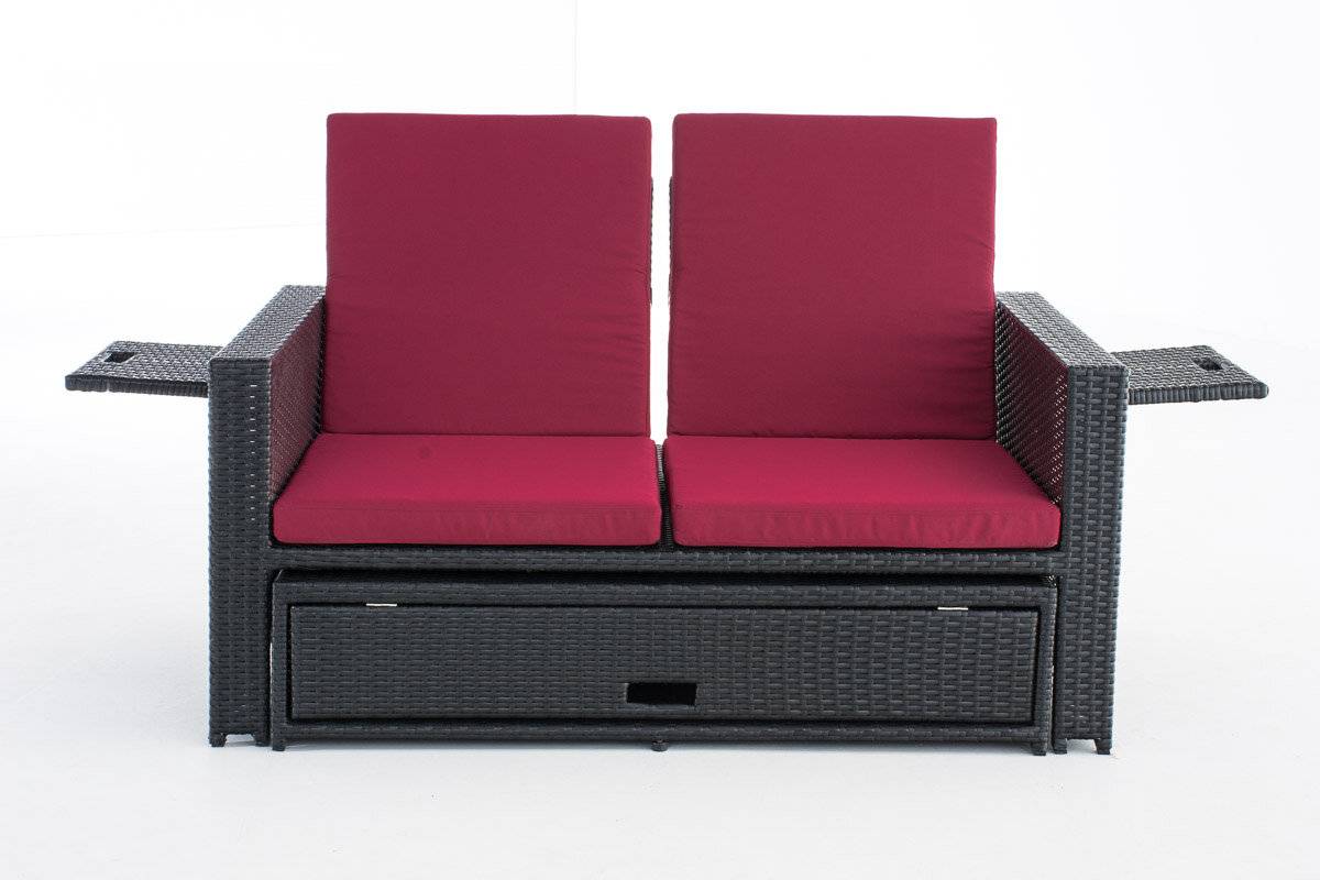 Sofa Ancona Rubinrot schwarz-3