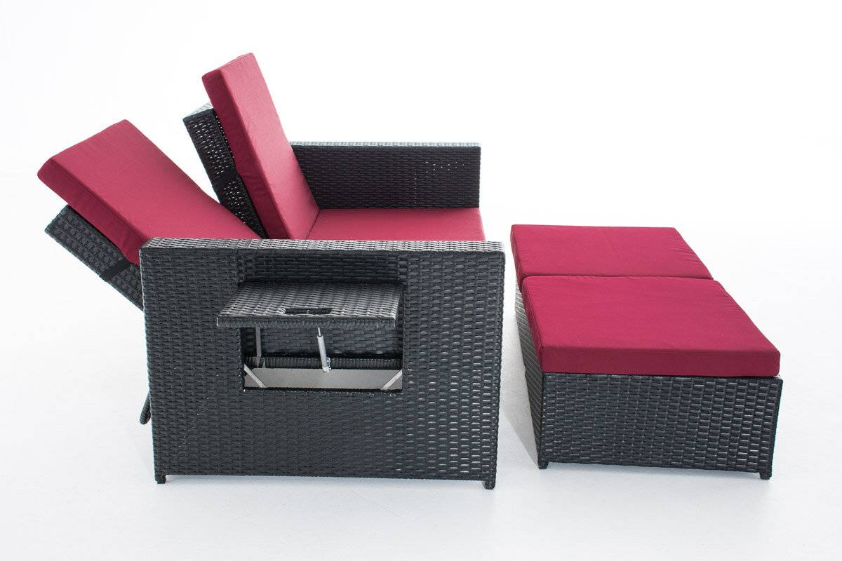 Sofa Ancona Rubinrot schwarz-4
