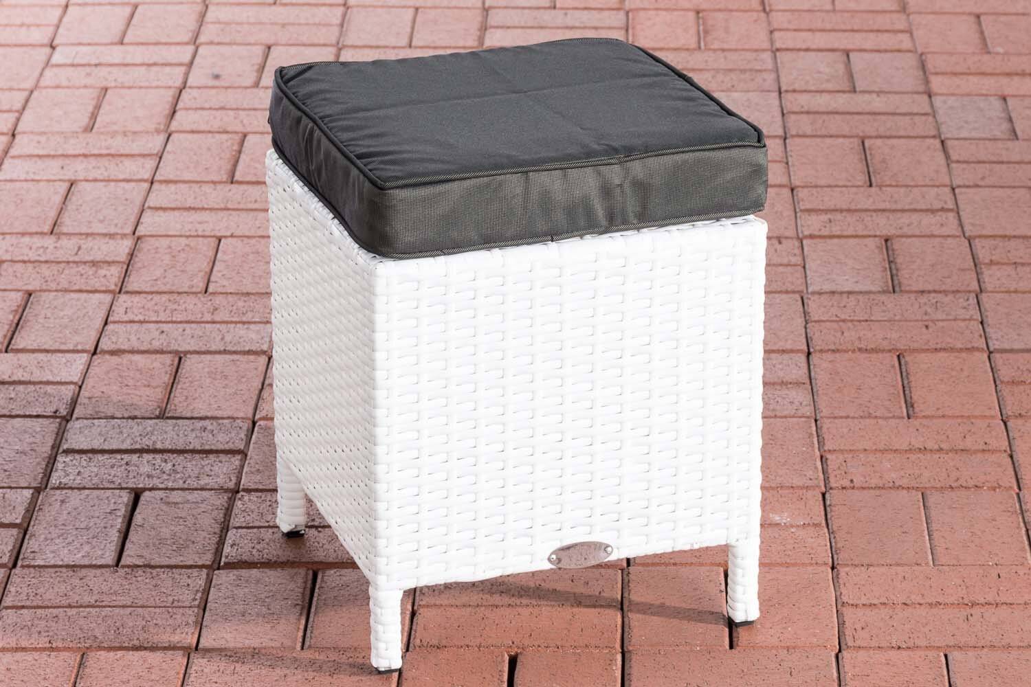 Hocker Vilato Flachrattan, anthrazit weiß-0