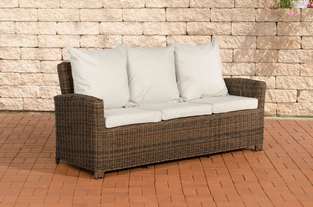 Sofa 3er Fisolo Cremeweiss 5mm braun-meliert-0