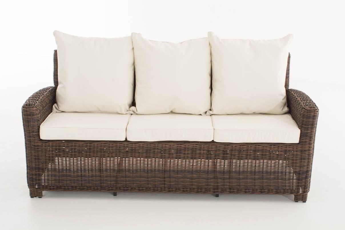 Sofa 3er Fisolo Cremeweiss 5mm braun-meliert-1