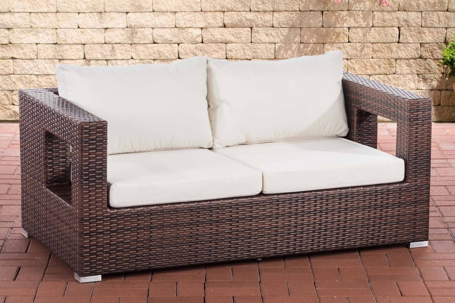 2er Sofa Honolulu Flachrattan braun-meliert-0