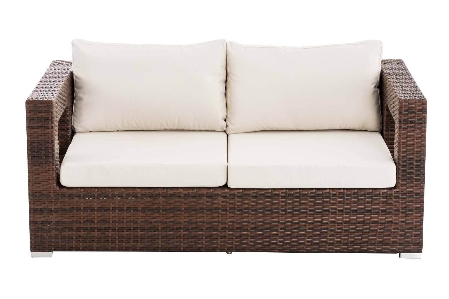 2er Sofa Honolulu Flachrattan braun-meliert-1